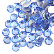 SS3-SS34 Lt.sapphire Glass Non HotFix Rhinestones Blue Nail Art Stone Glitter Rhinestone for Nails Art Decorations H0022 2024 - buy cheap