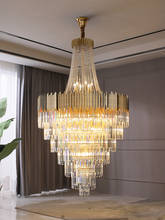 Large crystal chandelier gold luxury villa living room decoration LED chandelier 2024 - buy cheap