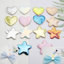 Sew on 2cm 70pcs/lot powder shiny mini star and heart  Padded Patches Appliques For Clothes Sewing Supplies Decoration 2024 - buy cheap