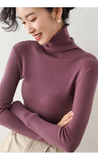 Lmq novo suéter feminino para inverno, pulôver de malha com gola alta e manga longa, gola alta macia e quente para mulheres, 2020 2024 - compre barato