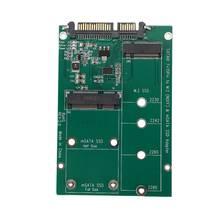 2 em 1 mini pci-e 2 pista m.2 e msata ssd para sata iii 7 + 15 pinos adaptador 2024 - compre barato