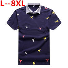 Plus size 8XL 7XL 6XL Men Mandarin Collar T-Shirt basic tshirt male short sleeve shirt Brand New Tops&Tees Cotton T Shirt 2024 - buy cheap