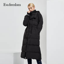 2022 Winter new arrival women's warm down jacket hooded solid thick long down coat hooded two sides solid down coat winter women 2024 - buy cheap