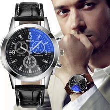 Relógio casual masculino de quartzo com pulseira de couro, relógio analógico de pulseira em v, 2019 2024 - compre barato