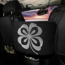 Plush Car Seat Side Storage Net Pocket Dimond Drill Backseat Back Row Hanging Handbag Water Cup Holder Bling Rhinstones Girls 2024 - buy cheap