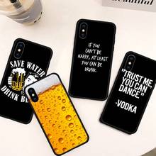 Beer Alcohol Vodka text pattern high quality Anti-fall Phone Case for iPhone 11 12 pro XS MAX 8 7 6 6S Plus X 5S SE 2020 XR 2024 - buy cheap