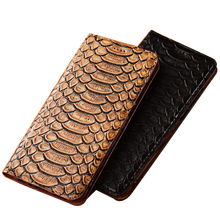 Funda de teléfono magnético de piel Natural de Python Grain, funda con soporte con ranuras para tarjetas para Umidigi S5 Pro/Umidigi S3 Pro 2024 - compra barato