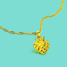 Colar feminino com pingente de coração, colar em ouro 24k ouro 925 prateado 2024 - compre barato