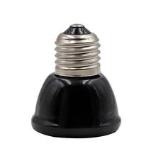 Керамический теплосветильник излучатель, миниатюрная черная лампа с подогревом домашних животных, инфракрасная лампа для питомцев, кур, лампа для рептилий 25/50/ 75/100 Вт 2024 - купить недорого