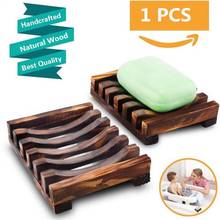 1Pcs New Natural Bamboo Wooden Soap Dish Tray Drain Moisture-proof Dish Bathroom Shower Soap Holder Storage Rack Two Style 2024 - buy cheap