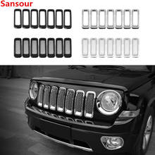 Sanvideo racing grelhas para jeep patriot 2011 +, adesivos de decoração para grade de carro em abs, acessórios de carro 2024 - compre barato