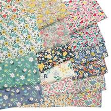 Pastoral Pink Yellow Orange Small Flower Rose Rabbit 100% Cotton Twill Fabric For DIY Handwork Patchwork Quilt Clothes Dress 2024 - buy cheap