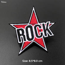 Red Star Rock Cropped Patches Ironing Embroidered Stripes on clothes Badges Applique Stickers for Jacket DIY accessory 2024 - buy cheap