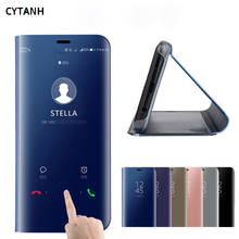 Зеркальный умный флип-чехол для Huawei Y5 2019 Y 5 Y52019 AMN-LX9 AMN LX9, роскошные оригинальные магнитные Чехлы, кожаный чехол для телефона 2024 - купить недорого