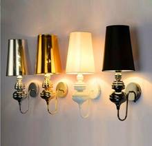 Lámparas de pared modernas de estilo europeo, iluminación de lectura para dormitorio, soporte E27, plata/oro/negro/blanco 2024 - compra barato
