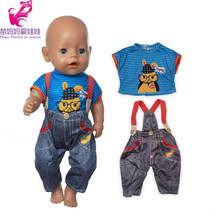 Bebê recém-nascido roupas de boneca 43cm calças jeans camisa para 18 polegada menina boneca jaqueta crianças presentes 2024 - compre barato