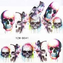 1 Pcs DIY Nail Art Halloween Skull Nail Sticker Water Decals Women White Flower Cat Butterfly Transfer Nail Art Decoration m2b5y 2024 - buy cheap