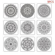 9pcs/set Mandala Stencil Drawing Template for Tile Floor Painting Board DIY Album Scrapbooking Decor 2024 - buy cheap