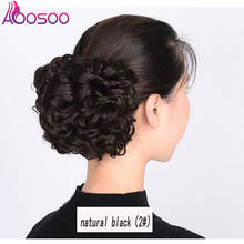 AOOSOO women's Curly Chignon With Plastic Combs Big Hair Bun Synthetic Short Brown Messy Buns Clip in Hairpieces 2024 - buy cheap