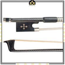 Advanced 4/4 Violin/ Fiddle Bow Carbon Fiber Bow Grid Carbon Fiber Round Stick W/ Ebony Frog White Horsehair 2024 - buy cheap