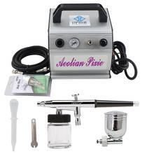 OPHIR Pro Dual Action Airbrush Kit with 110V,220V Air Compressor Gravity Paint Gun for Nail Art Temporary Tattoo Cake _AC088+005 2024 - buy cheap
