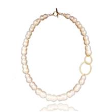 Lii Ji-collar geométrico de Plata de Ley 925 con forma de cacahuete, joyería de perlas de agua dulce cultivadas, Color dorado, 45cm 2024 - compra barato