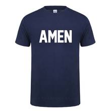 Футболка с принтом Christian AMEN для мужчин и женщин, хлопковая рубашка с коротким рукавом, блузка с надписью Футболка Jesus Geek, на лето 2024 - купить недорого