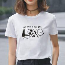 Hipster Hairdresser Tshirt Women Tops Summer Short Sleeve Casual Tee Shirt Femme Casual Plus Size Women T Shirts Camiseta Mujer 2024 - buy cheap