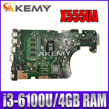 Placa-mãe do portátil x555ua para For Asus x555uj x555uf x555uj x555uq 100% teste 4gb ram I3-6100/6006U cpu 2024 - compre barato