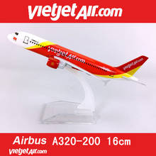 16CM 1:400 Airbus A320-200 model Vietjetair Vietnam airline with base alloy aircraft plane model collectible display 2024 - buy cheap