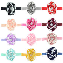 Fashion Handmade Fabric Flower Headband Two Color Rose Floral Hair Bands Newborn Infant Ornaments Kids Photography Headwear 2024 - buy cheap