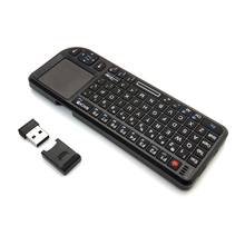 Mini teclado e mouse sem fio para ps4, 2.4ghz, iluminação em inglês, espanhol e russo, 7 cores, com sensor de toque rgb, para projetor de tv box e ps4 2024 - compre barato