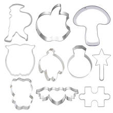 10 Pcs Cookie Cutters Moulds Puzzle Animal Cute Candy Biscuit Coolie DIY Kitchen Baking Tools Stainless Steel Printing Cutting 2024 - buy cheap