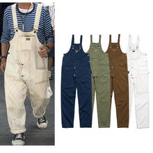 Safari Style Multi-Pockets Bib Overalls Men Hip Hop Streetwear Cargo Work Pants Coveralls Men's Casual Loose Suspender Jumpsuit 2024 - buy cheap