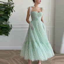 Verngo Elegant Light Mint Green Tulle A Line Short Prom Dresses 2021 Sweetheart Ribbon Straps Tea Length Homecoming Party Gowns 2024 - buy cheap