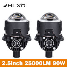 Hlxg-mini farol de led para projetor, lâmpadas hid, 90w, 9005 k, 9006 lm, h4, h7, hb3, 2.5, hb4, 6000 polegadas 2024 - compre barato