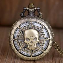 New Retro Bronze Skull Quartz Pocket Watches Fashion Style Best Christmas Gift Pendant for Mens Womens with Fob Necklace Chain 2024 - buy cheap
