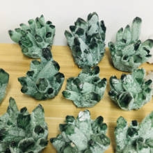 Cristal de cuarzo verde fantasma Natural, espécimen de piedras preciosas en bruto curativo para decoración del hogar y la Oficina, 350-550g 2024 - compra barato