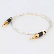 Preffair-Cable auxiliar de audio HIFI, 8 núcleos, 6N OCC, cobre plateado, 3,5mm a 3,5mm, estéreo macho 2024 - compra barato