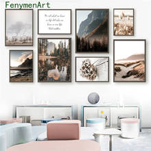 Mountain Lake Wall Art Poster Nordic Photography Print Autumn Nature Landscape Canvas Painting for Home Living Room Decor 2024 - buy cheap