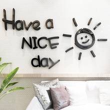 3D Acrylic Letters Sun Wall Sticker Home Living Room Sofa Background Decal Decoration 2024 - buy cheap