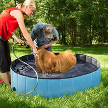 Собака складной бассейн собака для плавательного бассейна для домашних животных плавательная ванна для домашних животных складной бассейн для купания для собаки кошки детские Прямая доставка 2024 - купить недорого