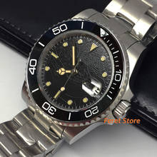 Bliger-relógio esterilizado masculino, 40mm, caixa de aço inoxidável, safira, vidro, data, preto, moldura de cerâmica, automático, luminoso 2024 - compre barato