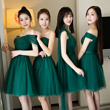 New dark green short sweat lady girl bridesmaid dress performance dress free shipping 2024 - buy cheap