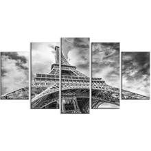 Canvas Painting Wall Art HD Eiffel Tower Printing Retro View 5 Pieces Poster Home Decorative Modern Living Room Modular Pictures 2024 - buy cheap