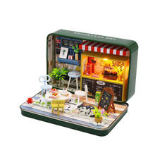 Kit de construcción de casa de muñecas con muebles para niños, juguete de casa de muñecas de madera con luz LED, miniatura, bricolaje 2024 - compra barato