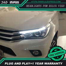 Car styling LED HID LED Toyota Hilux Vigo headlight Head Lamp case for Toyota Hilux Vigo headlights 2016 Bi-Xenon Lens low beam 2024 - buy cheap
