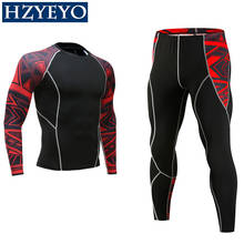 HZYEYO Men Motorcycle  Quick Dry Sport Suit Running T-shirt Set Breathable Tight Long Tops & Pants for Summer,T002 2024 - buy cheap