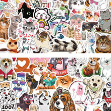 Paquete de pegatinas de dibujos animados para niños, calcomanías de gato con dibujos animados de animales encantadores, perros y mascotas, para equipaje, coche, ordenador portátil, 80 Uds. 2024 - compra barato