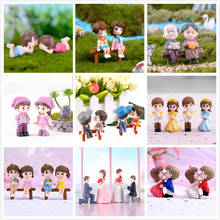 1set Boy Girl Home Decor Sweety Lovers Couple Chair Figurines Miniatures Terrariums Fairy Garden Moss Children Toy Resin Craft 2024 - buy cheap